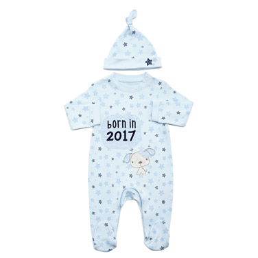 Boys 2017 Sleepsuit And Hat